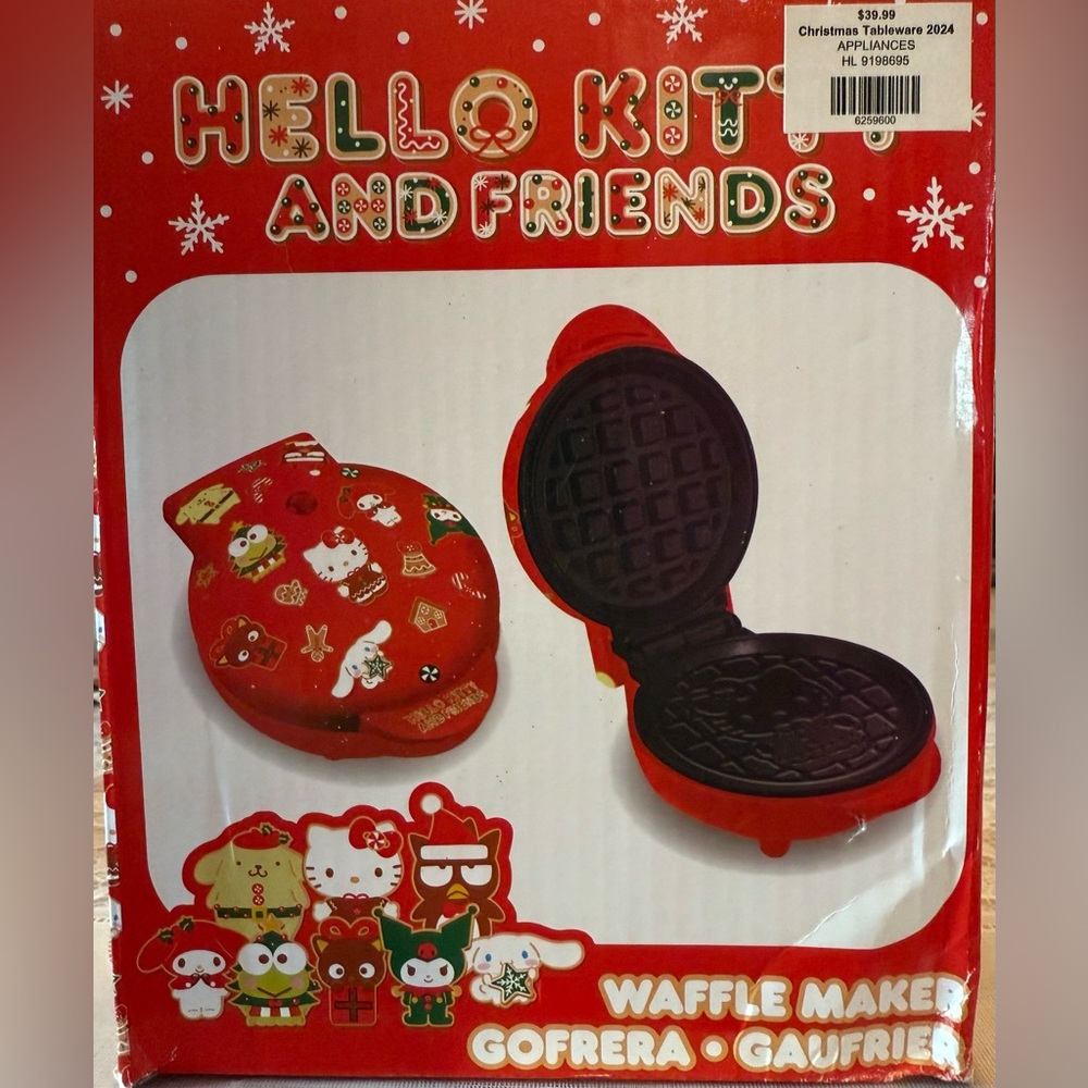 NIB Hello Kitty Red Waffle Maker